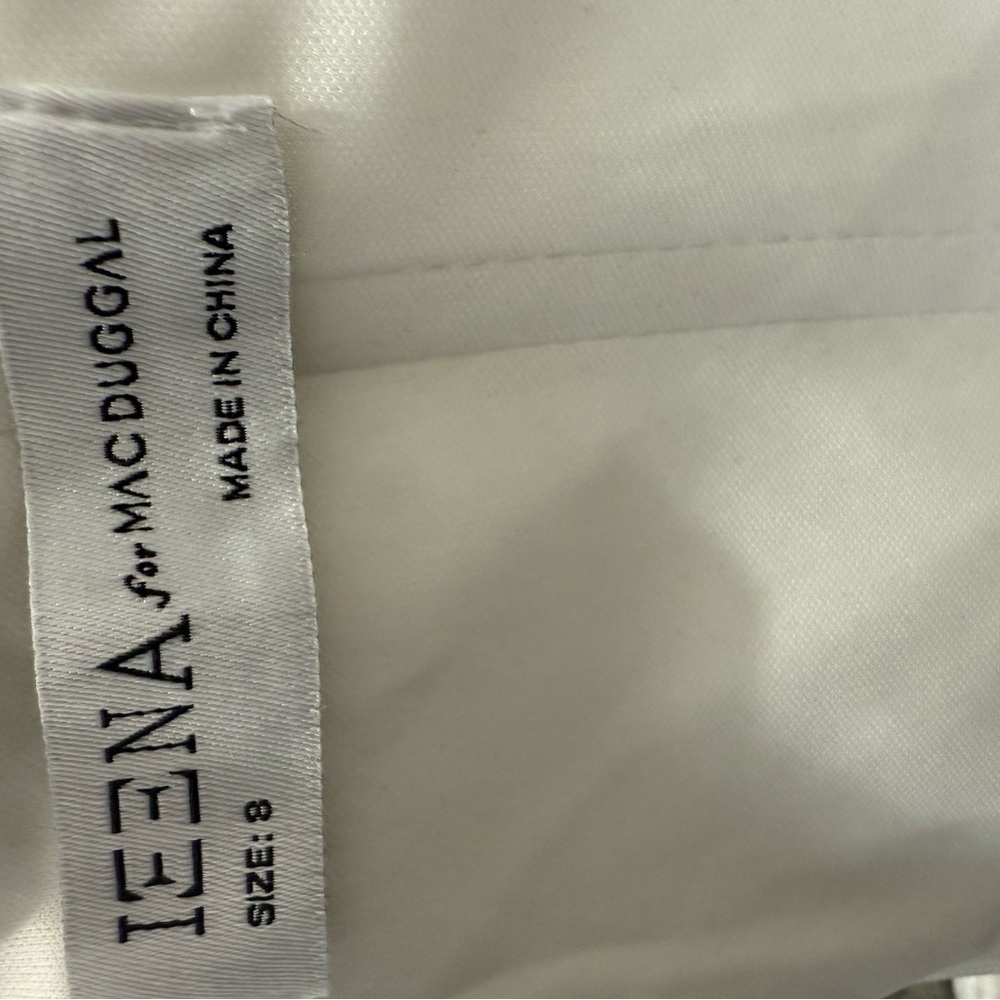 Ieena for Mac Duggal Ruched Sequined White Gown Size 8 NWT - Picture 2 of 10